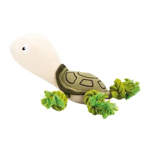 Meeresschildkröte, 30 cm, Stofftier mit Baumwollknoten, HIPHOP DOG, grün/creme